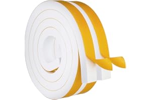 White Door Window Weather Stripping Self Adhesive Foam Tape High Density Foam Sealing Strip Window Insulation Weatherproof Ga
