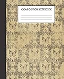 Composition Notebook: Vintage Ephemera Pattern College Ruled Notebook Lined School Journal