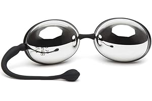 Fifty Shades of Grey Inner Goddess Silver Jiggle Balls for Kegel Toning with Black Silicone Cord - Beginner Friendly - 67g