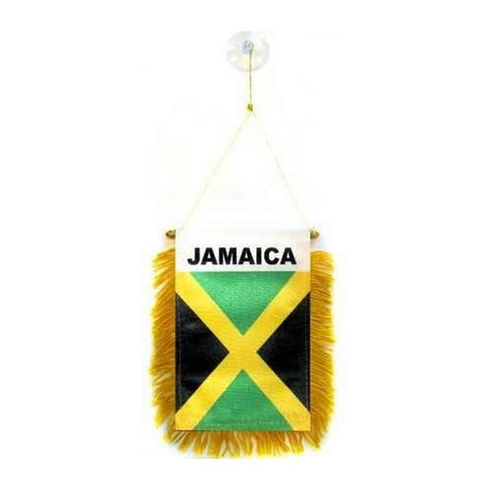 AZ FLAG - Jamaica Mini Banner - 6'' x 4'' - 100% Polyester Jamaican Small Pennant for Car - Double-sided Flag with Suction Cup Hanger — image 1
