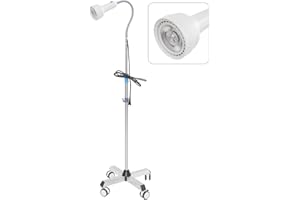 Liffshsy Floor Standing LED Examination Lamp, Moveable Adjustable Height and Angle Exam Light, Light Lamp w/4 Legs for Pet Hospital Classroom Home Office(4 Wheels LED)