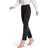 Bamans Work Pants Women Straight Leg Dress Pants Business High Waisted Black Trousers Casual Office Ladies Slacks