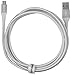 Amazon Basics Double Braided Nylon USB-A 2.0 to Micro USB Cable, 6 Feet, Silver