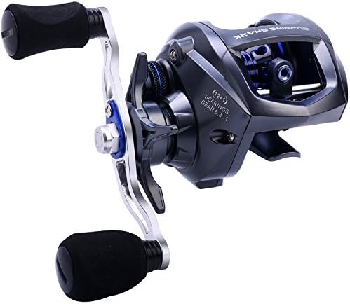 Baitcasting Fishing Reel Ultra Smooth 17 LB Carbon Fiber Drag, 6.3:1 Low Profile Casting Reel, Upgraded Stainless Gear Shaft, Streamlined Design