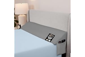 GORILLA GRIP King Bed Wedge Pillow for Headboard Gap, Filler Between Mattress Gaps, US Designed, Comfortable Supportive High Density Cushion Foam Pillows, Stay in Place Gripping Dots, Soft Gray