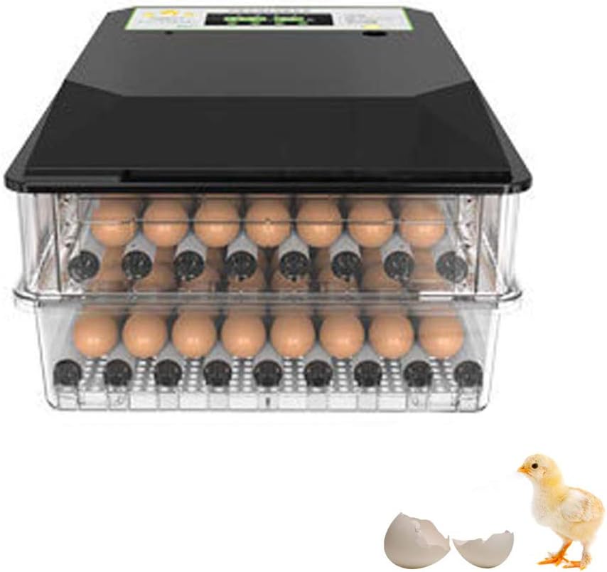 56 Egg Incubator, Digital Poultry Hatcher, Egg Tray, Humidity Control, Automatic Turning Function for Duck, Chicken, Bird, Turkey Eggs