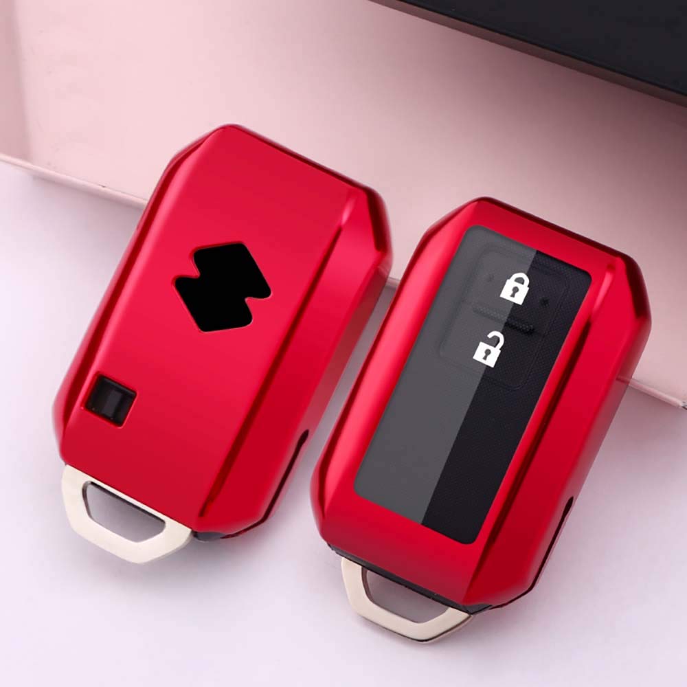 ontto Car Key Cover for Suzuki Swift V Suzuki Swift Waggon R Soft Silicone Key Fob Cover Holder Protector Key Case Keyring Red