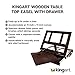 KINGART Adjustable Wood Espresso Stained Desk Table Easel with Storage Drawer, Paint Palette, Portable Wooden Artist Desktop, Painting, Drawing Sketching Book StandE