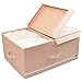 iwill CREATE PRO Folding Lidded Clothing Storage Organizer Box with Removable Divider Board, Collapsible Storage Basket for Closet, Cute Color for Girls, Peachy