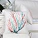 CaliTime Canvas Throw Pillow Cover Shell for Couch Sofa Home Decoration Aquarelle Painting Print 18 X 18 Inches Sea Coral Tree Coral Teal