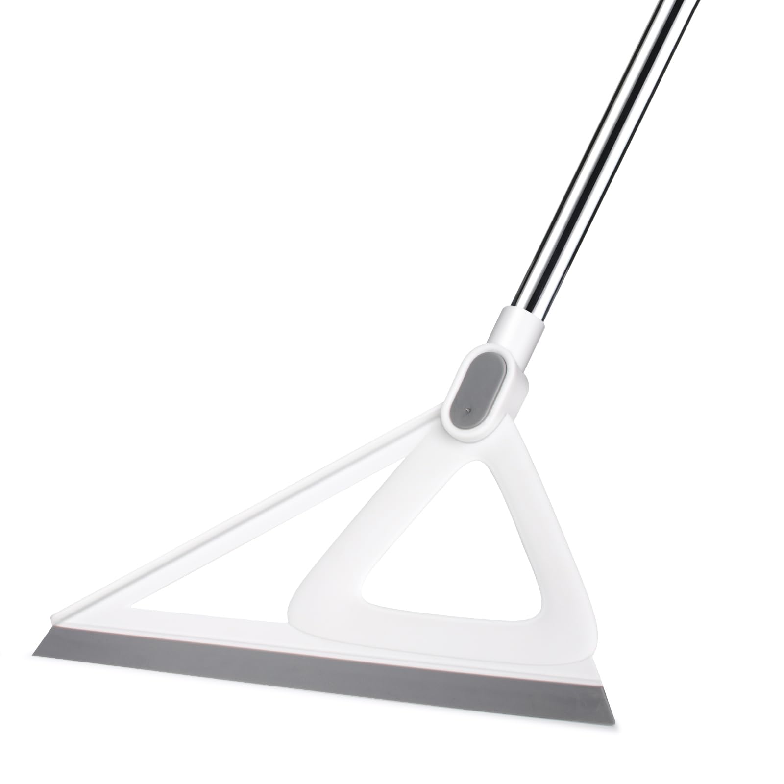 XXFLOWER Multifunction Sweeper,Silicone Broom for Indoor,Pet Hair Removal Rubber with 140cm Long Handle for Wet Room,Shower,Bathroom,Glass(White)