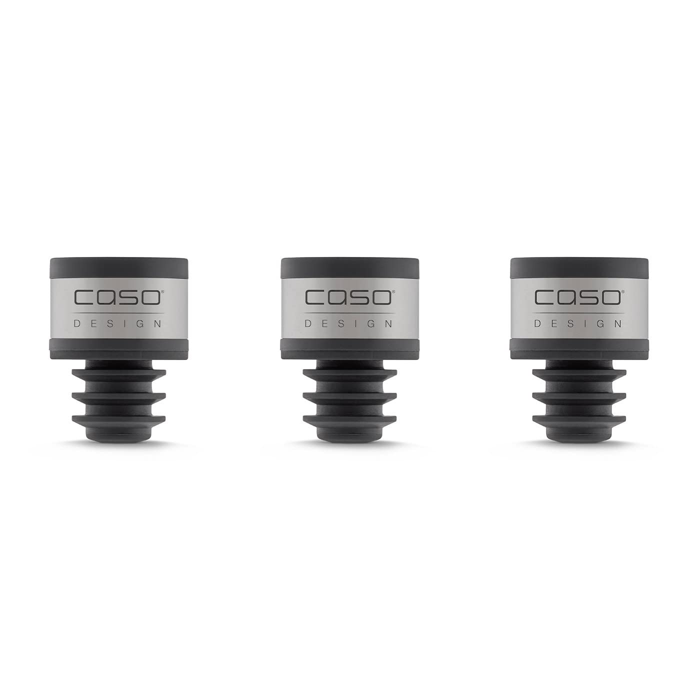 CASO WineLock Vacuum Aroma Sealer, Pack of 3, Wine Stopper for Vacuum Sealers, for Longer Enjoyment & Protection of Aromas, Dishwasher Safe, for Bottle Necks with 16-19 mm Inner Diameter