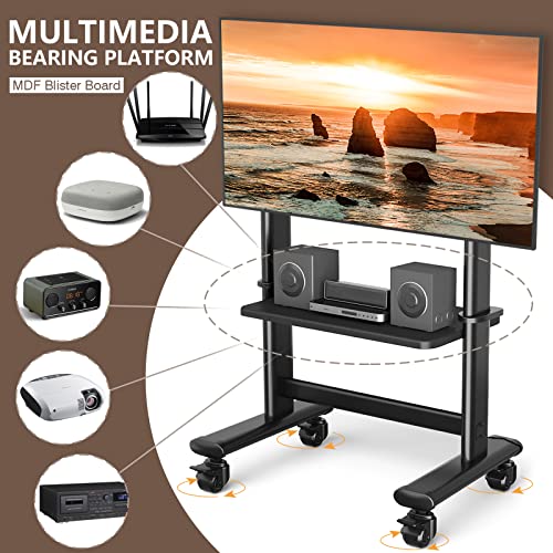 Mobile TV Cart Rolling TV Stand with Wheels for 5598 Inch LCD LED Flat Curved Screens up to 200
