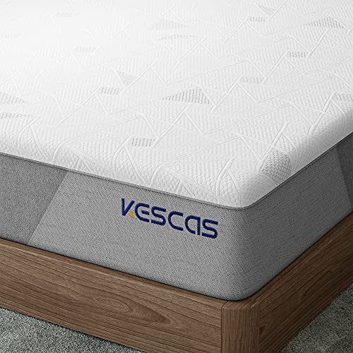 Queen Mattress, Kescas 10 Inch Cooling Gel Memory Foam Mattress Queen
