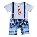 TIAOBU US Baby Boy Short Sleeve Gentlemen Romper Bodysuit
