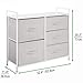 mDesign Storage Dresser Furniture Unit - Large Standing Organizer Chest for Bedroom, Office, Living Room, and Closet - 5 Drawer Removable Fabric Bins - Chevron Pattern - Taupe/Natural/White