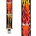 Suspender Store Novelty Flames Suspenders - 2-Inch Wide Elastic - X-Back - Gator Clip - 48