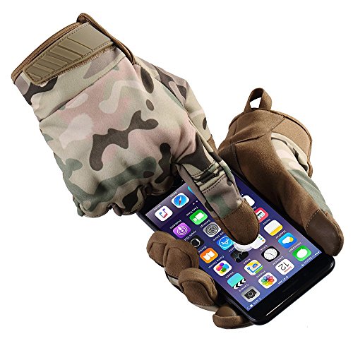 Autumn Water Cold Weather Waterproof Touch Screen Winter Warmer Fleece Bicycle Multicam Tactical Airsoft Army Hard Knuckle Full Finger Gloves - Thumbnail 4