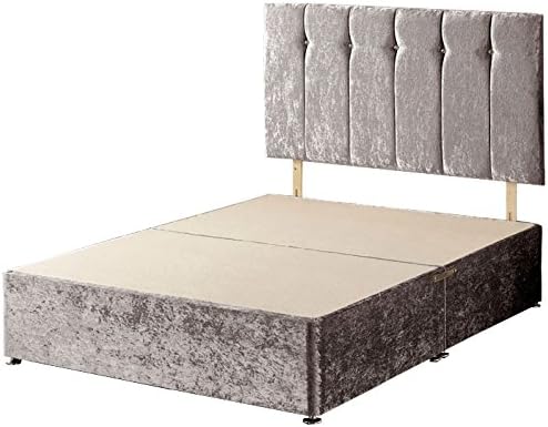 Somnior Beds Divan, Velvet, Silver, King