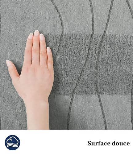 chakme Bath Mat Memory Foam Non Slip Washable Soft Absorbent Bath Mat for Bathroom Grey 60x90cm
