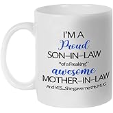 Fatbaby Funny Son In Law Coffee Mugs, Humorous Birthday Fathers Day Gift Teac Cup for Son-In-Law from Mother In Law 11oz