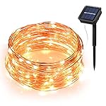Ihomy Solar Powered String Lights, 33ft 100 LEDs Waterproof Fairy Lights, Outdoor/Indoor Starry Copper Wire Lights, Decoration Lights for Gardens, Home, Wedding, Party, Christmas