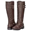 ILLUDE-Womens-Knee-High-Lace-Up-Buckle-Military-Combat-Boots