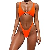 Tainehs Womens Sexy One Piece Bikini Swimsuits High Cut Cheeky Swimwear Thong Bottoms Bathing Swimsuits