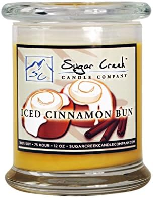 Iced Cinnamon Bun Natural Scented Soy Wax 12oz Candle. Aromatherapy Soy Candles Burn Cleaner ~ Longer ~ Non-Toxic ~ 100% Yinzer Made in the USA. Used For Special Occasions - Sugar Creek Candles
