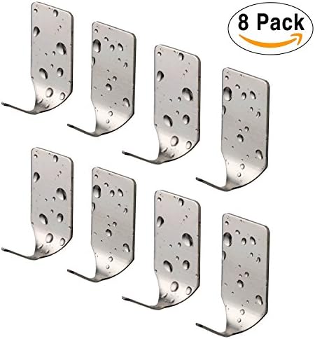 Adhesive Wall Hooks for Coats/Keys/Towel in Kitchen&amp;Bathroom, Heavy Duty Stainless Steel Hanger Organzier, Narrow, Chrome, 8 Pack