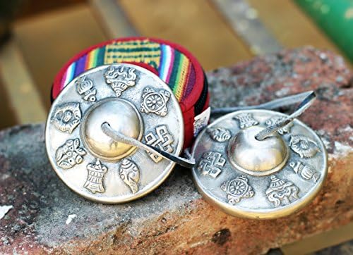 AUSPICIOUS SYMBOL MEDITATION CYMBALS, TINGSHA BELLS
