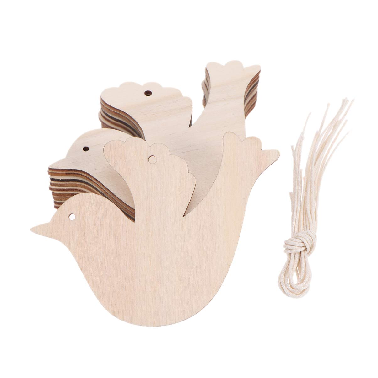 BESPORTBLE 10Pcs Wooden Christmas Bird Ornaments Hanging Decorations for Tree Diy Craft Rustic Xmas Tree Wooden Pendants