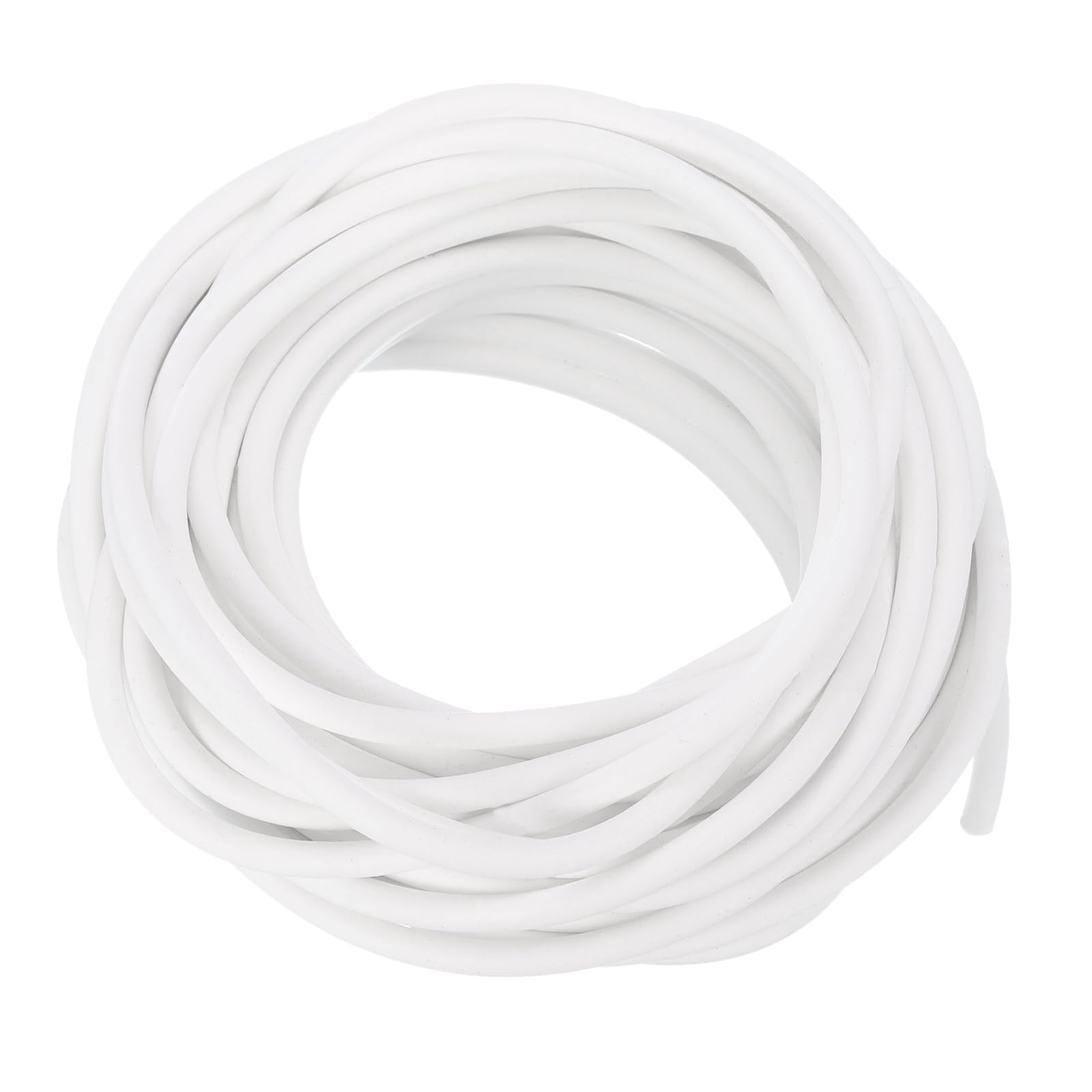 PATIKIL Silicone Foam Seal Strip, 10M(32.8Ft) 5mm(0.2") Dia Round High Density Solid Sponge Rubber Weather Stripping Cord for Sealing Gap Blocker Insulation, White