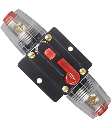 MASO 12V DC 20A Inline Auto Circuit Breaker - Manual Reset Switch For Car Audio & Solar Systems