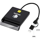 SZLEJUN CAC Reader USB A/USB Type-C - DOD Military CAC Smart Card Reader for Win/Mac/Linux/Android- PIV, PKI, EMV, eSIM, eID,Java Card Compatible with Testing Tools &amp; SDK