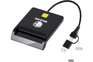 SZLEJUN CAC Reader USB A/USB Type-C - DOD Military CAC Smart Card Reader for Win/Mac/Linux/Android- PIV, PKI, EMV, eSIM, eID,Java Card Compatible with Testing Tools & SDK