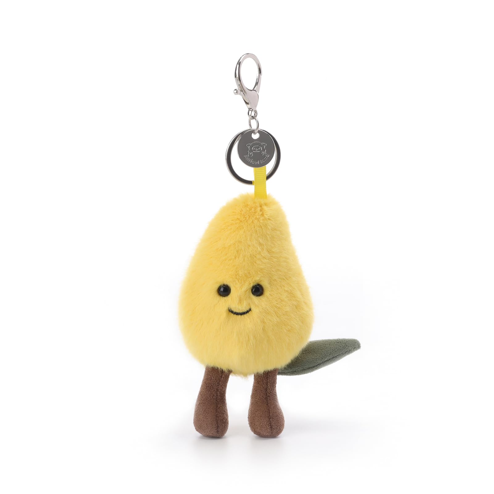 Apricot Lamb Fresh Mango Stuffed Plush Keychain, Soft Plushies Cute Keychain Toys for Kids' Bag, Backpack, Purse, Yellow Fruit 3.5 Inches