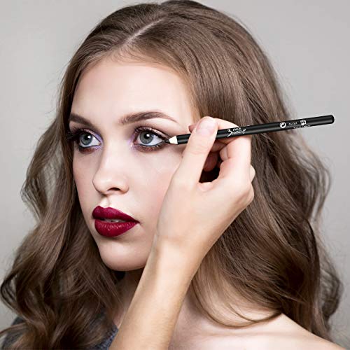 1pc Dual Pencil Universal Points Rose Gold Sharpener with 2PC Eyeliner Pencil(black&coffee color)for Lip Liner,Eyebrow and Eyeliner Pencils