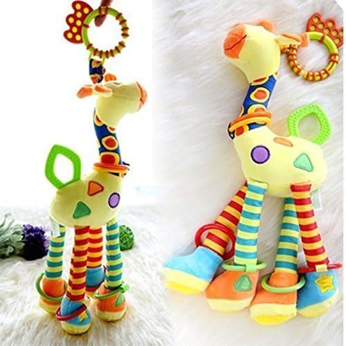 CoLPo Infant Baby Development Soft Giraffe Animal Handbells Rattles Handle Toys-Rattles