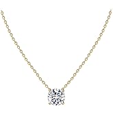 S.Leaf Gold Necklace for Women Sterling Silver Gold Plated Choker Pendant Cubic Zirconia Solitaire Necklaces for Women Birthday Gifts