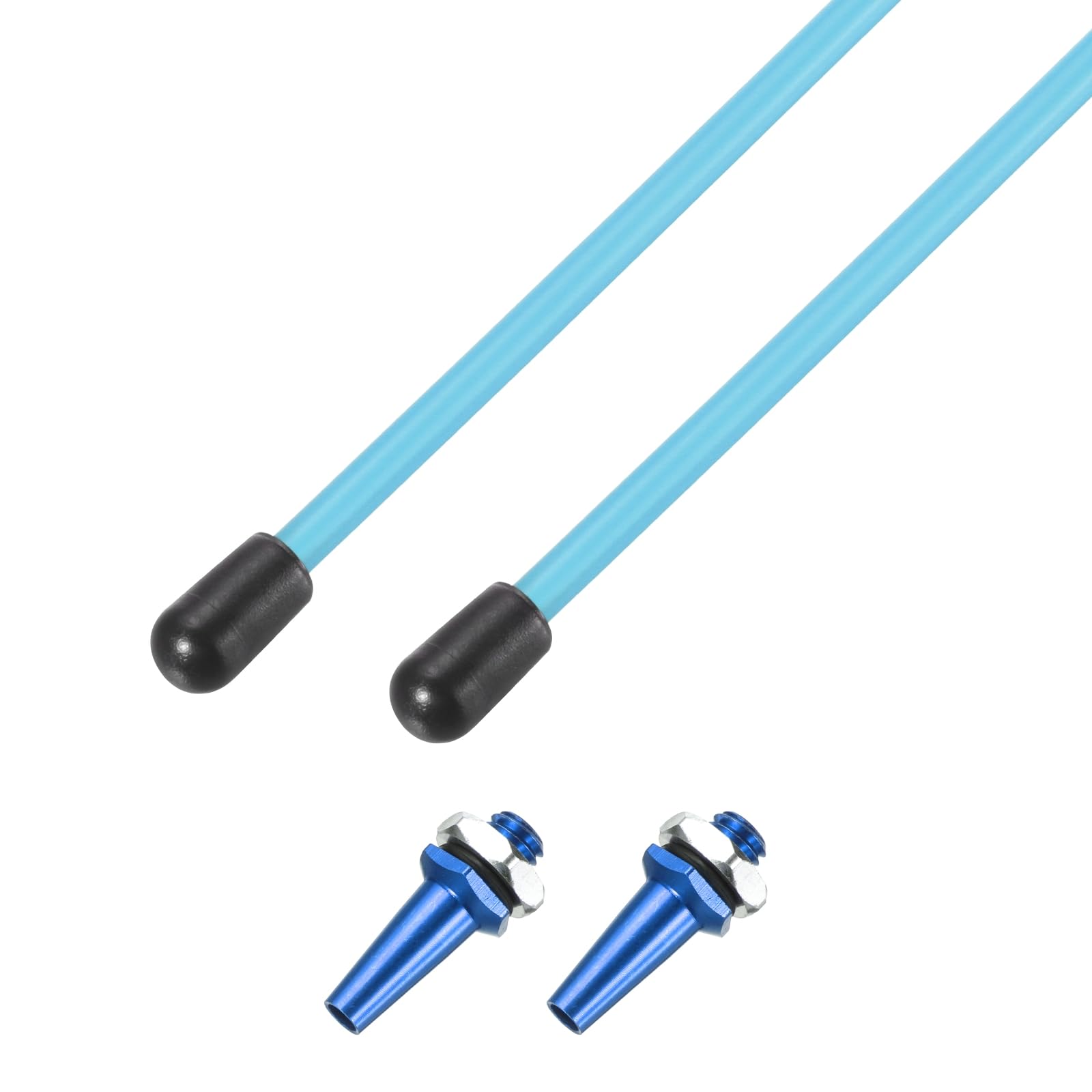 sourcing map 160mm Plastic Protection Antenna Tube, RC Antenna Tube with Mount and Cap for RC Car Boat Drone Receiver(Blue, 2 Pcs)