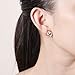 BoBoDeng 2 Pairs Pack White / Black Rose Gold Plated Flower Stud Earrings for Women Girls Gift