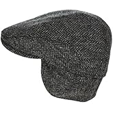 Biddy Murphy Irish Newsboy Flat Cap for Men, Tuck-Away Ear Flaps Slim Fit 100% Wool, Imported