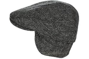 Biddy Murphy Irish Newsboy Flat Cap for Men, Tuck-Away Ear Flaps Slim Fit 100% Wool, Imported