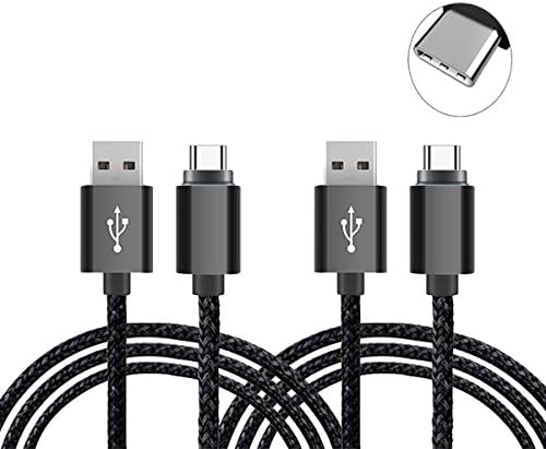 USB Type C Cable, KOMEI Reversible USB-C to USB 3.0 Nylon Braided Cable for LG G5/G6, Galaxy S8/ S8 Plus, Huawei P10 / P10 Plus, Google Pixel/ Pixel XL, Xiaomi mi5 and More (3ft black 2pcs)