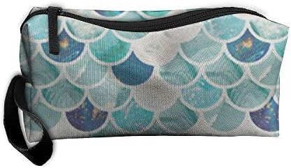 CFGTTFGH Cosmetic Bags Brush Pouch Makeup Bag Fish Scales Zipper Wallet Hangbag Carry Case Pen Organizer Wristlet Holder