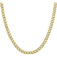 ChainsPro Mens Sturdy Cuban Chain Necklace, 4/5/6/9/12/13/15 MM Width, 14" 18" 20" 22" 24" 26" 28" 30" Length, Hip-Hop Cool Style, 316L Stainless Steel/18K Gold Plated/Black-With Gift Box