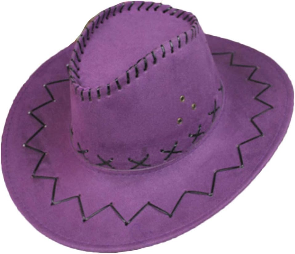 wide brim purple hat