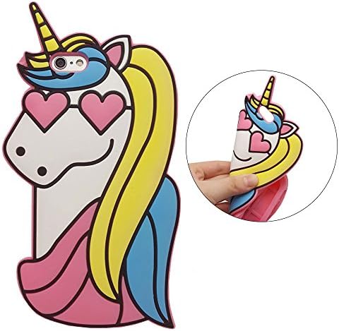 iPhone 6 Plus / 6S Plus Case, XINSIR Cute 3D Rainbow Unicorn Soft Silicone Case Lovely Colorful Horse Rubber Back Cover Skin for Apple iPhone 6Plus 5.5inch