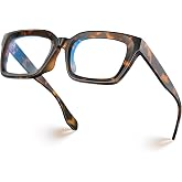 VISOONE Chunky Square Anti Glare UV400 Blue Light Blocking Computer Glasses | 99% Digital Screen Filter Non-Prescription Clear Lens Thick Frame 32g Lightweight Eyewear Office for Men Women MONTANA